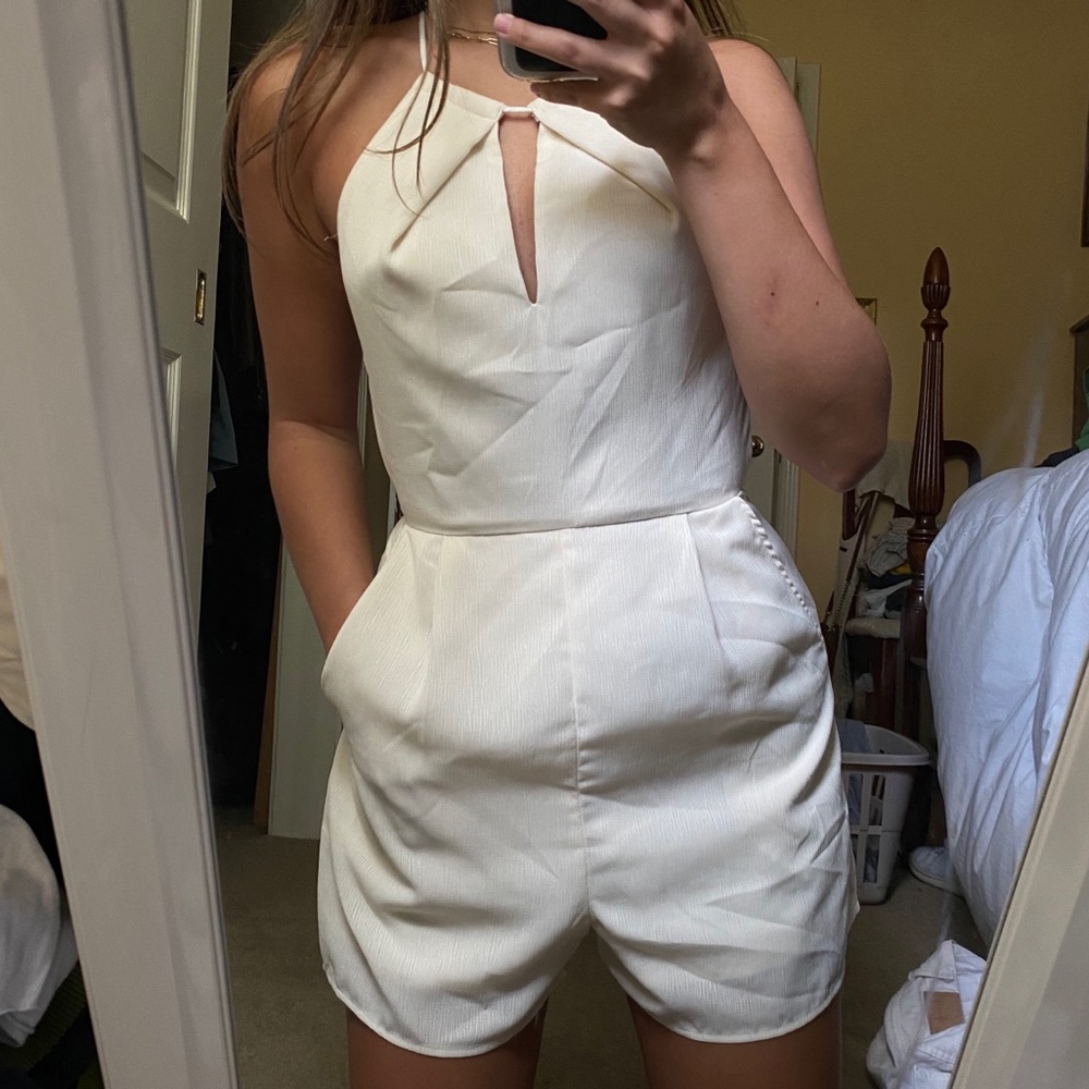 LUSH clothing backless cream romper